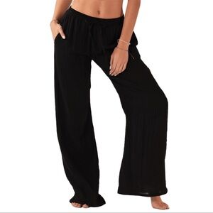 Brand New Lotus & Luna Black Cotton Cabana Pants
